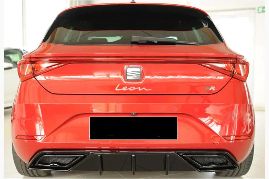 Seat Leon 2020- рр. Задній дифузор DPT V-2 (чорний глянець) Фото 2