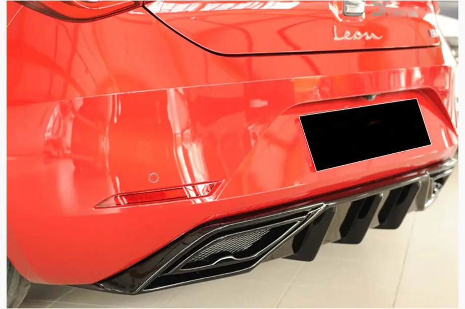 Seat Leon 2020- рр. Задній дифузор DPT V-2 (чорний глянець) Фото 1