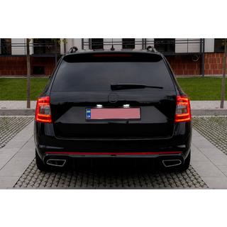 Задній дифузор DPT V-2 (LB/SW, чорний глянець) Skoda Octavia III A7 2013-2019 рр. фото 3