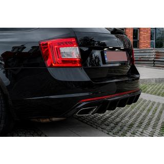Задній дифузор DPT V-2 (LB/SW, чорний глянець) Skoda Octavia III A7 2013-2019 рр. фото 1