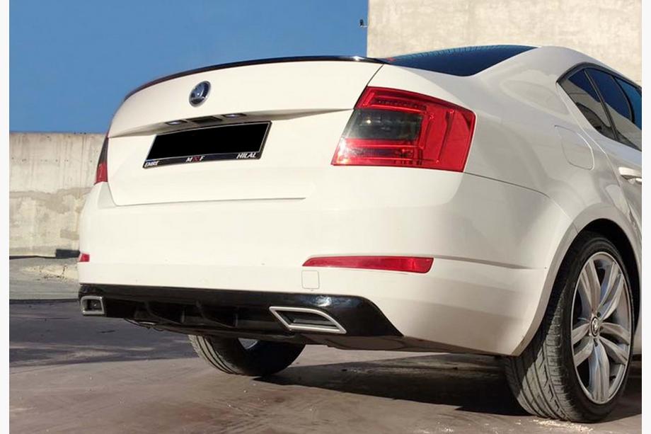 Skoda Octavia III A7 2013-2019 рр. Задній дифузор DPT V-4 (LB, чорний глянець) Фото 2