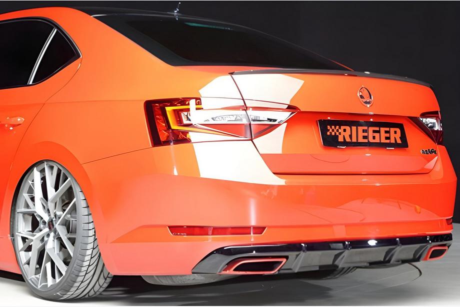 Skoda Superb 2015-2024 рр. Задній дифузор DPT V-1 (чорний глянець)