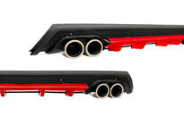 Універсальний задній дифузор DPT V-13 (ABS) (червоний+чорний глянець) фото 1