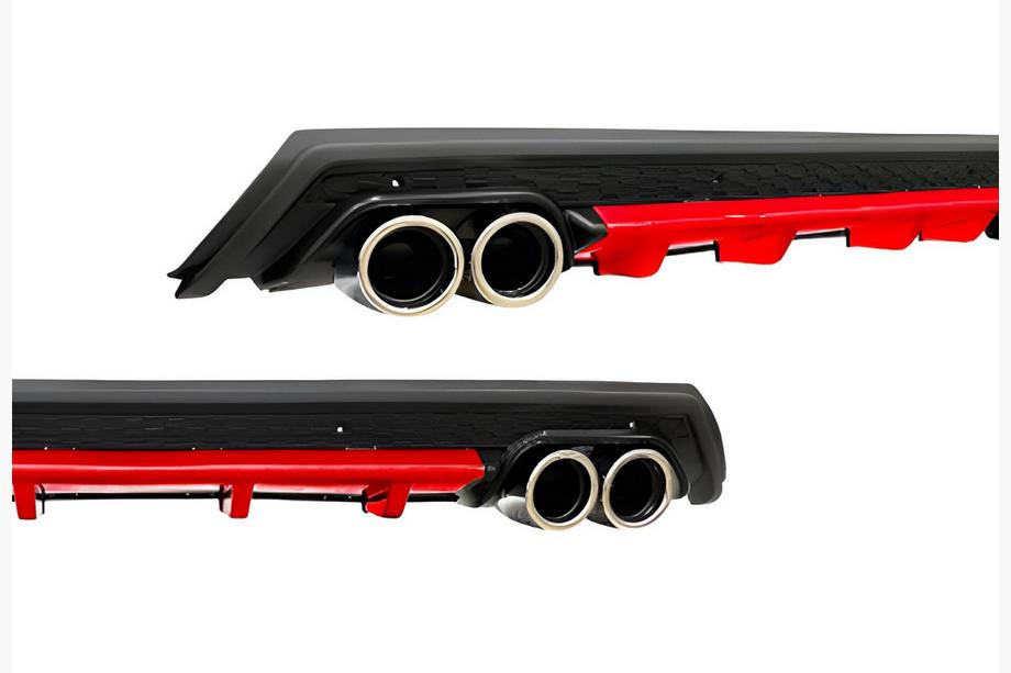 Універсальний задній дифузор DPT V-13 (ABS) (червоний+чорний глянець) Image