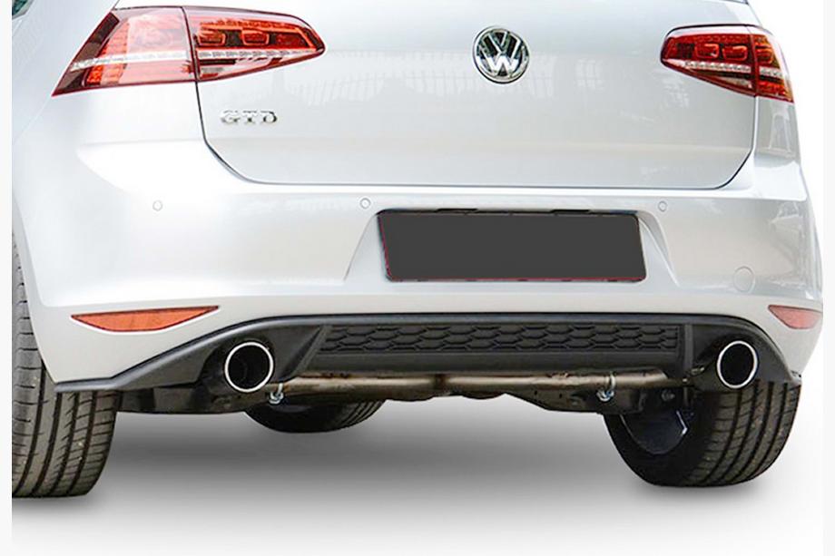 Volkswagen Golf 7/E-Golf 2012-2020 рр. Задній дифузор DPT V-2 (для GTI, 2012-2017, чорний глянець) Image