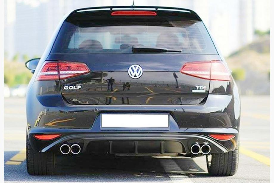 Volkswagen Golf 7/E-Golf 2012-2020 рр. Задній дифузор DPT V-6 (2012-2017, чорний глянець) Фото 4