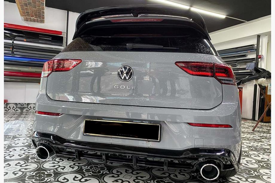 Volkswagen Golf 8 2019- рр. Задній дифузор DPT V-2 (чорний глянець) Image
