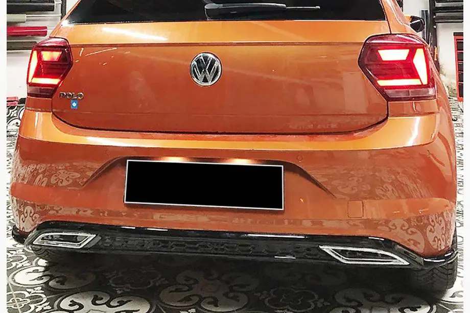 Volkswagen Polo 2017- рр. Задній дифузор DPT V-3 (чорний глянець) Фото 1