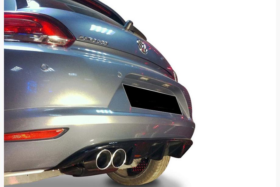 Volkswagen Scirocco 2008-2017 рр. Задній дифузор DPT V-3 (2008-2013, чорний глянець) Фото 2