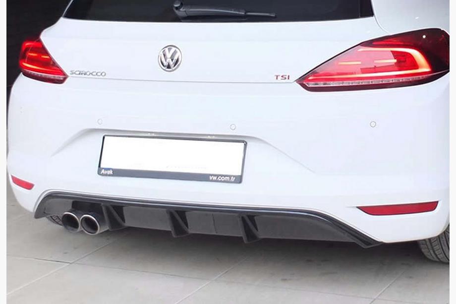 Volkswagen Scirocco 2008-2017 рр. Задній дифузор DPT V-5 (2014-2017, чорний глянець) Фото 1
