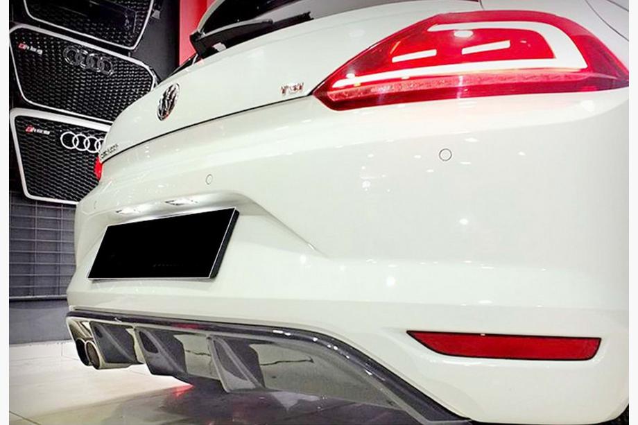 Volkswagen Scirocco 2008-2017 рр. Задній дифузор DPT V-5 (2014-2017, чорний глянець) Фото 3
