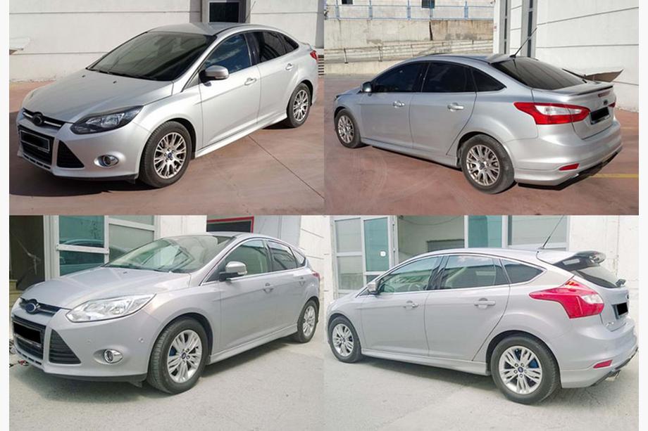 Ford Focus III 2011-2017 рр. Бокові пороги DPT (2011-2014, Під фарбування) Image
