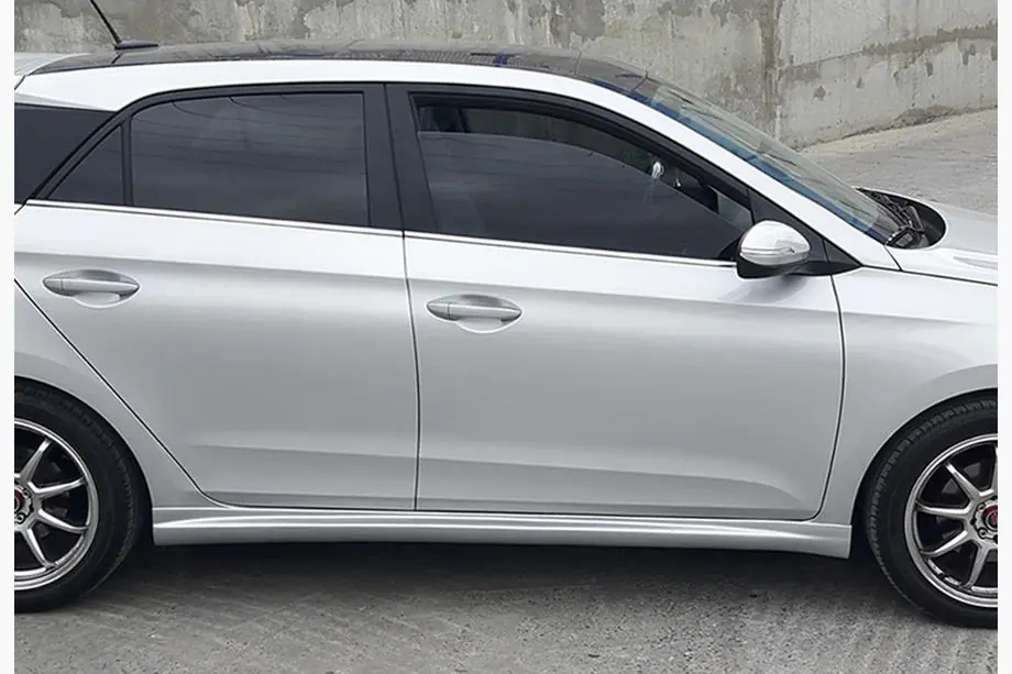 Hyundai I-20 2014-2020 рр. Бокові пороги DPT (2014-2018, чорний глянець) Фото 1