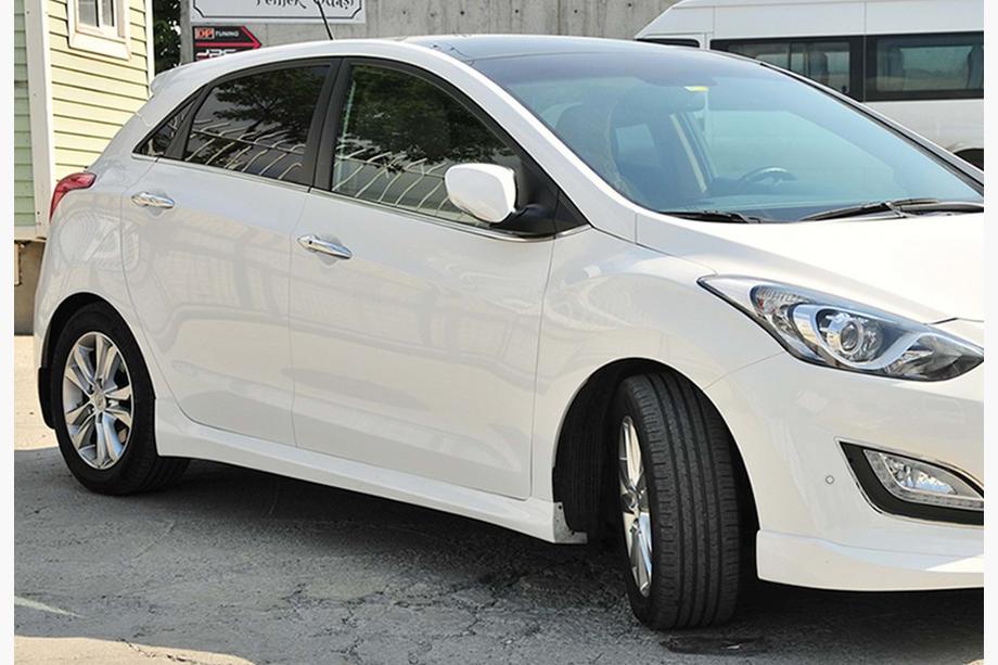 Hyundai I-30 2012-2017 рр. Бокові пороги DPT (чорний глянець) Image