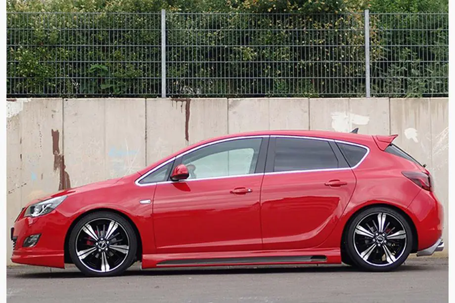 Opel Astra J 2009-2015 рр. Бокові пороги DPT V-2 (чорний глянець) Фото 3