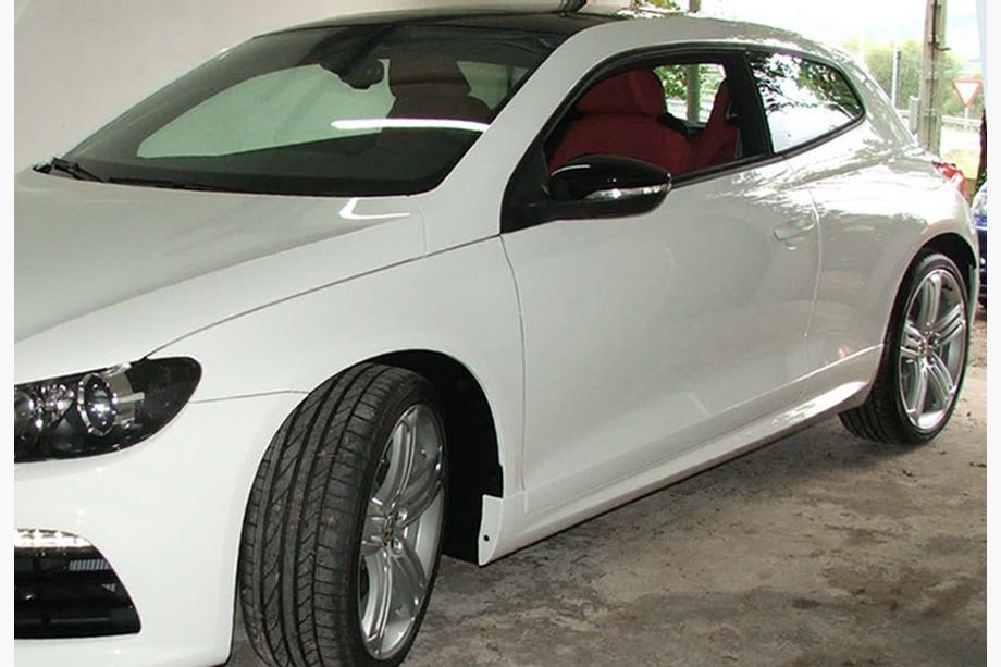 Volkswagen Scirocco 2008-2017 рр. Бокові пороги DPT V-1 (чорний глянець) Фото 4