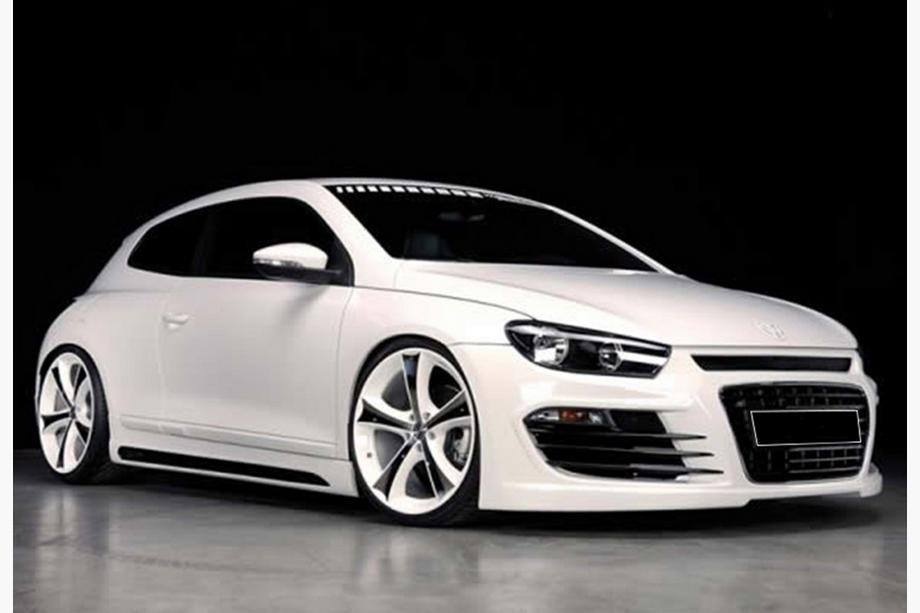Volkswagen Scirocco 2008-2017 рр. Бокові пороги DPT V-2 (чорний глянець) Фото 1