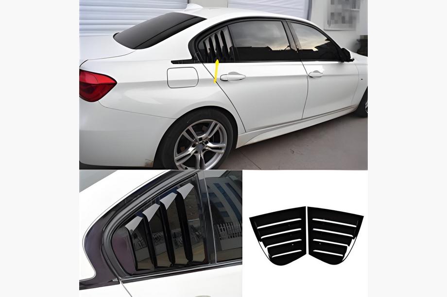 BMW 3 серія F30/F31 2012-2019 рр. Накладки на задні вікна DPT (чорний глянець, 2шт) Image
