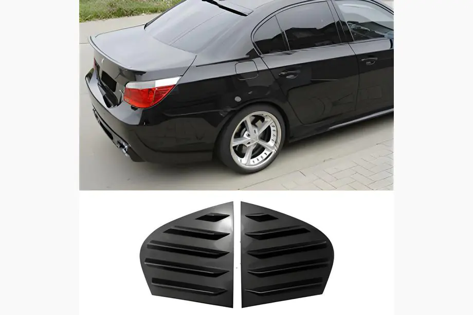 BMW 5 серія E60/E61 2003-2010 рр. Накладки на задні вікна DPT (чорний глянець, 2шт) Фото 1