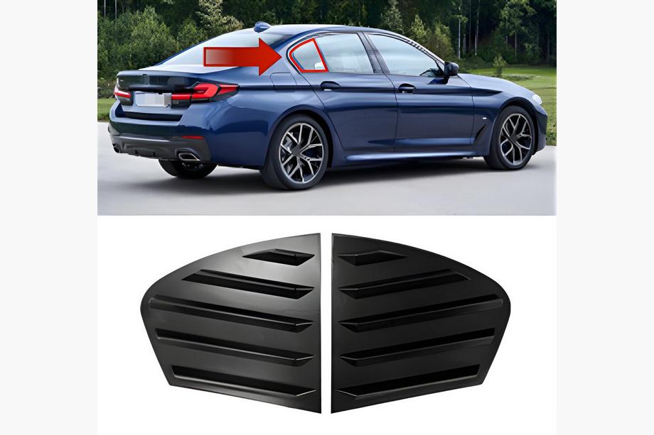 BMW 5 серія G30/G31 2017-2023 рр. Накладки на задні вікна DPT (чорний глянець, 2шт) Image