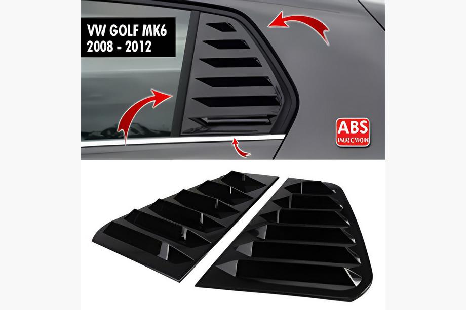Volkswagen Golf 6 2008-2014 рр. Накладки на задні вікна DPT V-2 (чорний глянець, 2шт) Фото 1