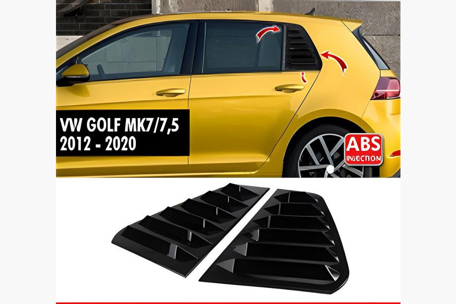 Volkswagen Golf 7/E-Golf 2012-2020 рр. Накладки на задні вікна DPT V-1 (чорний глянець, 2шт) Image