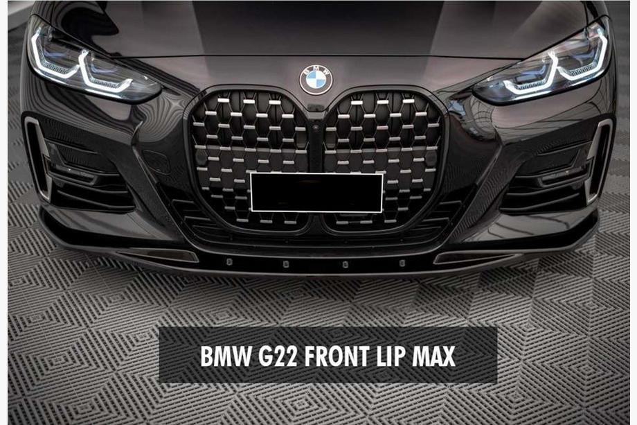 BMW 4 серія G22/23/26 2020- рр. Передня Lip накладка DPT V-1 (для G22/G23, чорний глянець)