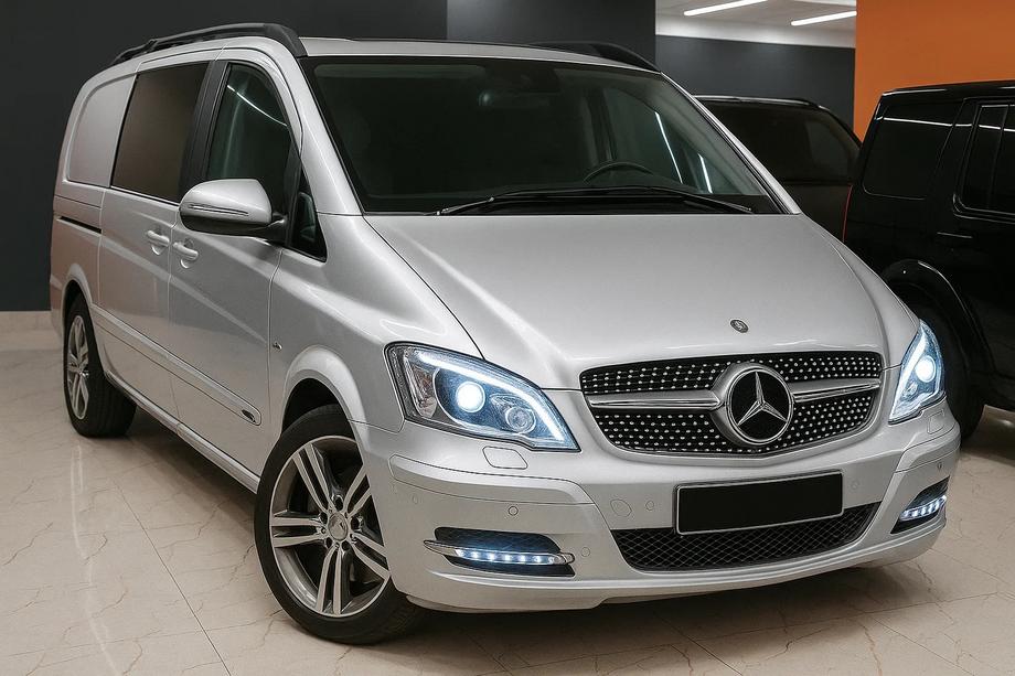 Mercedes Vito W639 2004-2014 рр. Передня решітка Diamond Silver (2010-2014) Фото 2