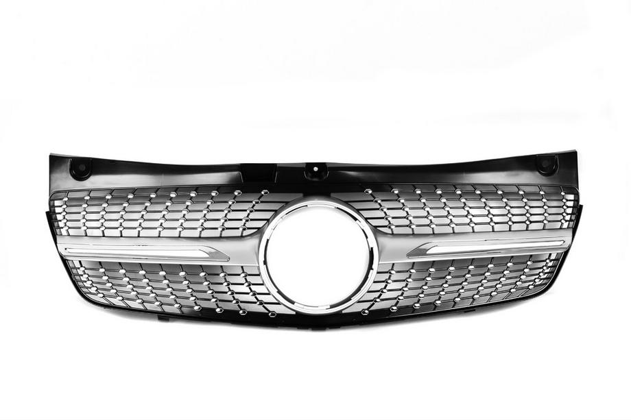 Mercedes Vito W639 2004-2014 рр. Передня решітка Diamond Silver (2010-2014) Фото 3