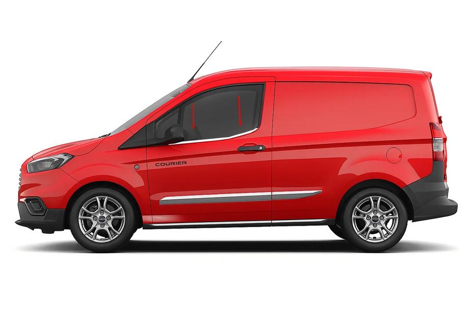 Ford Courier 2023- рр. Окантовка вікон Omsa Line (2 шт, нерж.) Фото 1