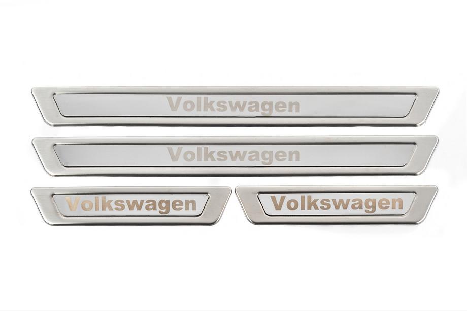 Volkswagen Універсальні накладки на пороги Volkswagen V-1 (4 шт., нерж) Фото 4