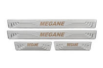 Renault Megane I 1996-2004 рр. Накладки на пороги V-2 (4 шт., нерж) фото 2