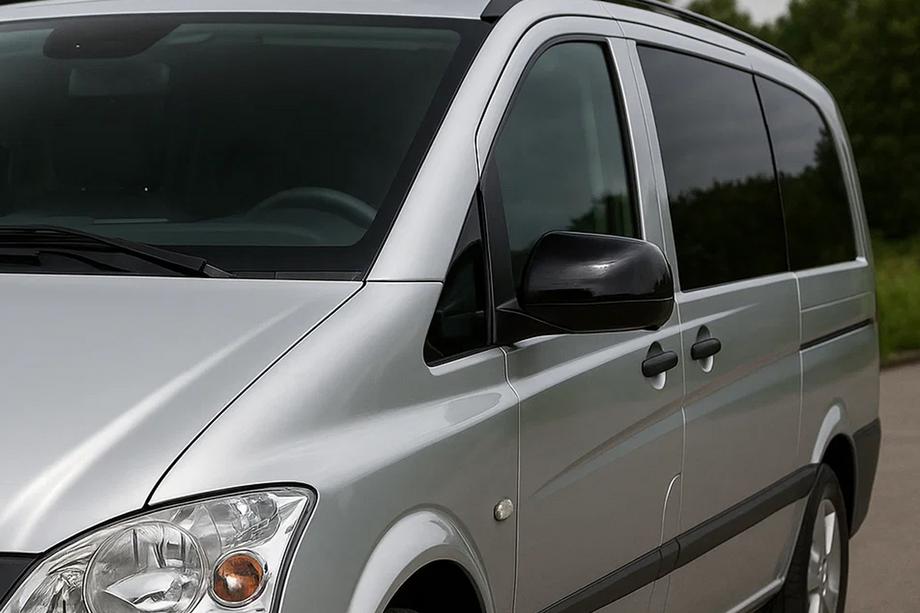 Mercedes Vito W639 2004-2014 рр. Накладки на дзеркала Чорні (2010-2014, нерж.) Фото 1