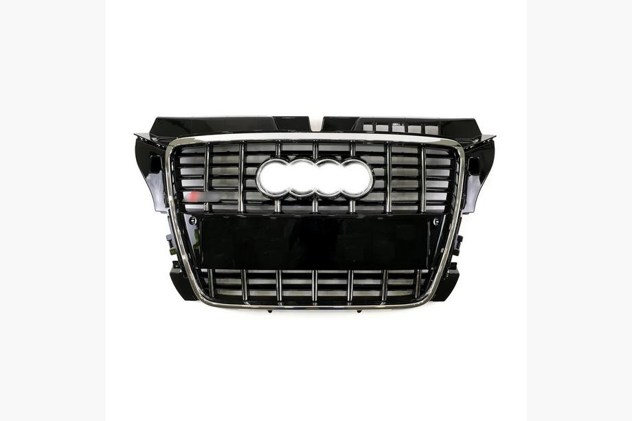 Audi A3 2003-2012 рр. Передня решітка S-style (2008-2012, чорний з хромом) Image