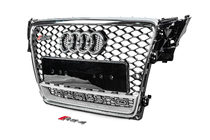 Audi A4 B8 2007-2015 рр. Передня решітка з написом Quattro RS-style (2007-2011, чорна) фото 2