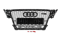 Audi A4 B8 2007-2015 рр. Передня решітка з написом Quattro RS-style (2007-2011, чорна) фото 4