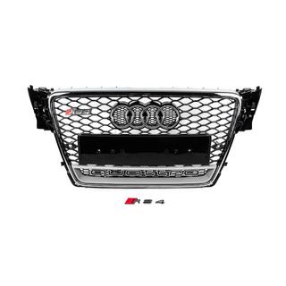 Передня решітка з написом Quattro RS-style (2007-2011, чорна) Audi A4 B8 2007-2015 рр. фото 1