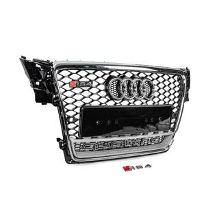 Передня решітка з написом Quattro RS-style (2007-2011, чорна) Audi A4 B8 2007-2015 рр. фото 3