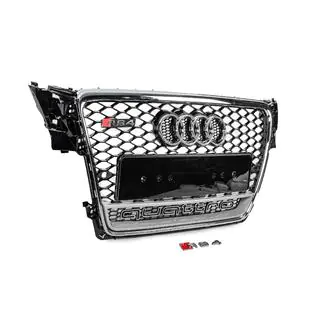 Передня решітка з написом Quattro RS-style (2007-2011, чорна) фото 3