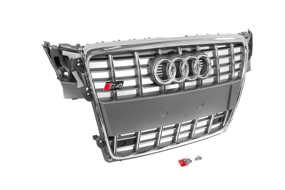 Audi A4 B8 2007-2015 рр. Передня решітка S-style (2007-2011, сіра з хромом) Фото 3