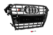 Audi A4 B8 2007-2015 рр. Передня чорна решітка S-style (2012-2015) фото 2