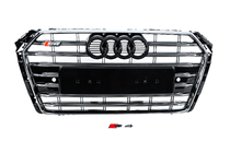 Audi A4 B9 2015-2024 рр. Передня решітка S-style (2015-2019, хром+чорна) фото 1