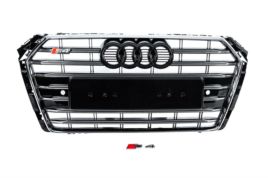 Audi A4 B9 2015-2024 рр. Передня решітка S-style (2015-2019, хром+чорна) Image
