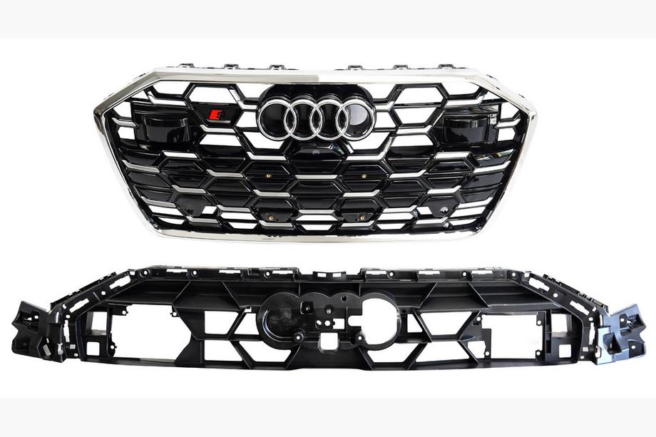 Audi A6 C8 2018-2025 рр. Передня решітка RS-style (2024- , сіра з хромом) Фото 4