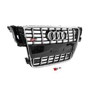 Передня решітка S-style (2007-2011, чорна з хромом) Audi A5 2007-2015 рр. фото 3