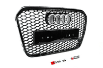 Audi A6 C7 2011-2017 рр. Передня чорна решітка RS-style (2011-2014) фото 2