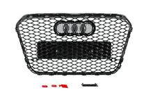 Audi A6 C7 2011-2017 рр. Передня чорна решітка RS-style (2011-2014) фото 4