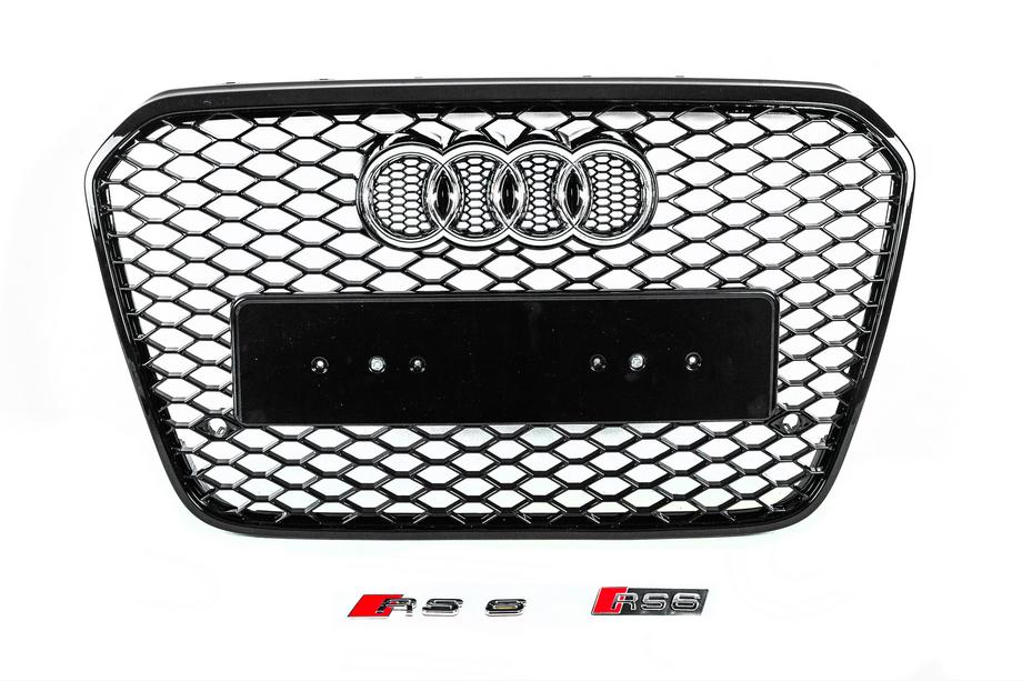 Audi A6 C7 2011-2017 рр. Передня чорна решітка RS-style (2011-2014) Image