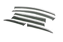 Volvo XC60 2009-2017 рр. Вітровики з хромованим молдингом Niken Luxury (6 шт) фото 8