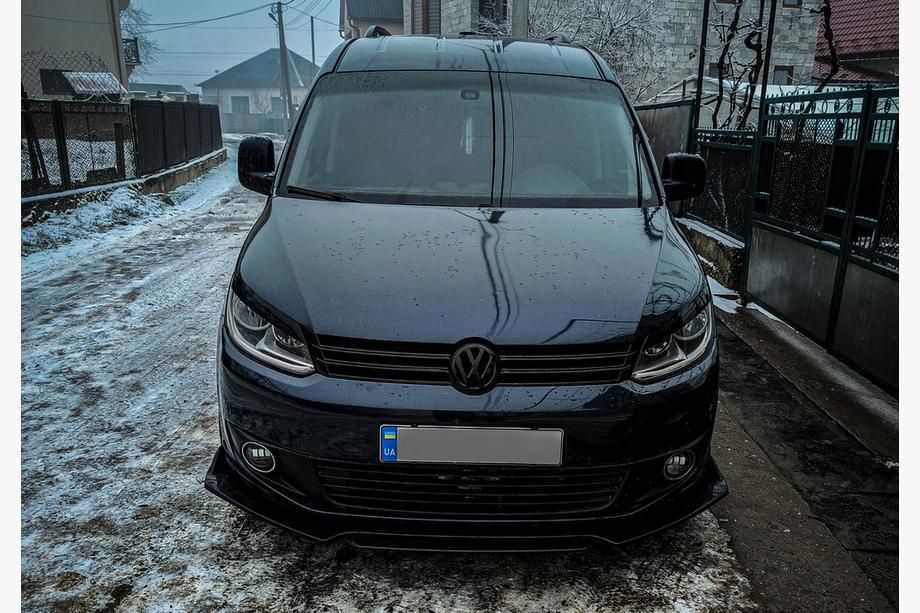 Volkswagen Caddy 2010-2015 рр. Передня лип накладка Niken Black (ABS) Фото 2